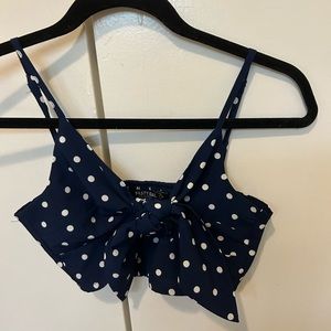 NastyGal polka dot tie top